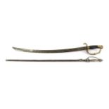 An 18th Century Small Sword, the 71cm diamond section steel blade with narrow fuller to the