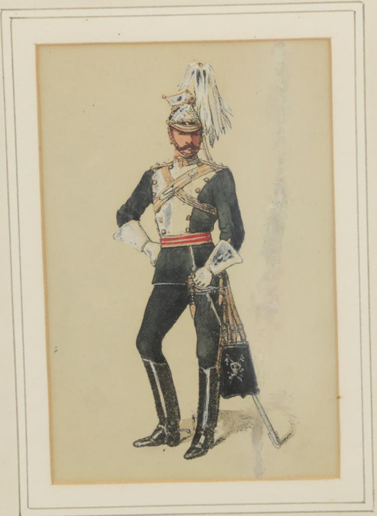 C Clarke - 17th Duke of Cambridge's Own Lancers, signed and dated (18)95, watercolour, 14cm by 19. - Image 2 of 4
