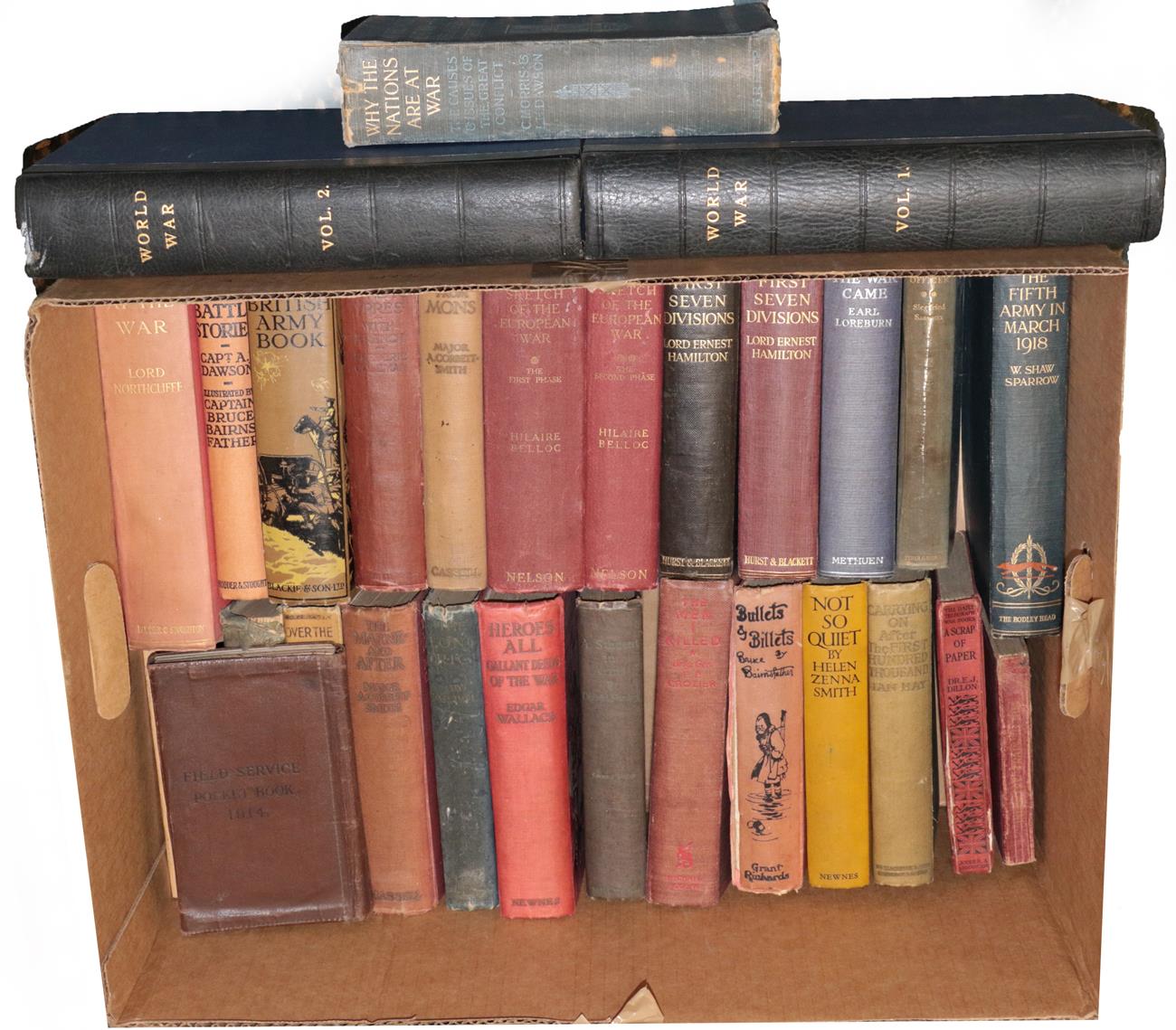 A Collection of Thirty First World War Related Books, mainly first editions, including Captain A J