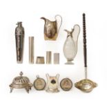 A Collection of Silver and Silver Plate, including a silver table-bell, by George Unite, Birmingham,