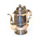 A Silver Coffee-Pot, With London Assay Office Mark and Case Number 9396 and Cancelled Marks for
