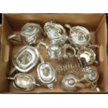 A Collection of Assorted Silver Plate, comprising: a four-piece tea-service, by Atkin Brothers;