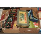 Two boxes of vintage toys and games including Meccano (2)
