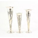 Three Edward VII or George V Silver Vases, One by William Comyns, London, 1903; One by Mappin and