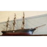 Model Clipper 'Lightning' full rigged three masted vessel, the prototype was in service between 1854