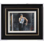 Fabian Perez (b.1967) Argentinean ''Cool Breeze and Cigarette'' Signed, watercolour, 28.5cm by