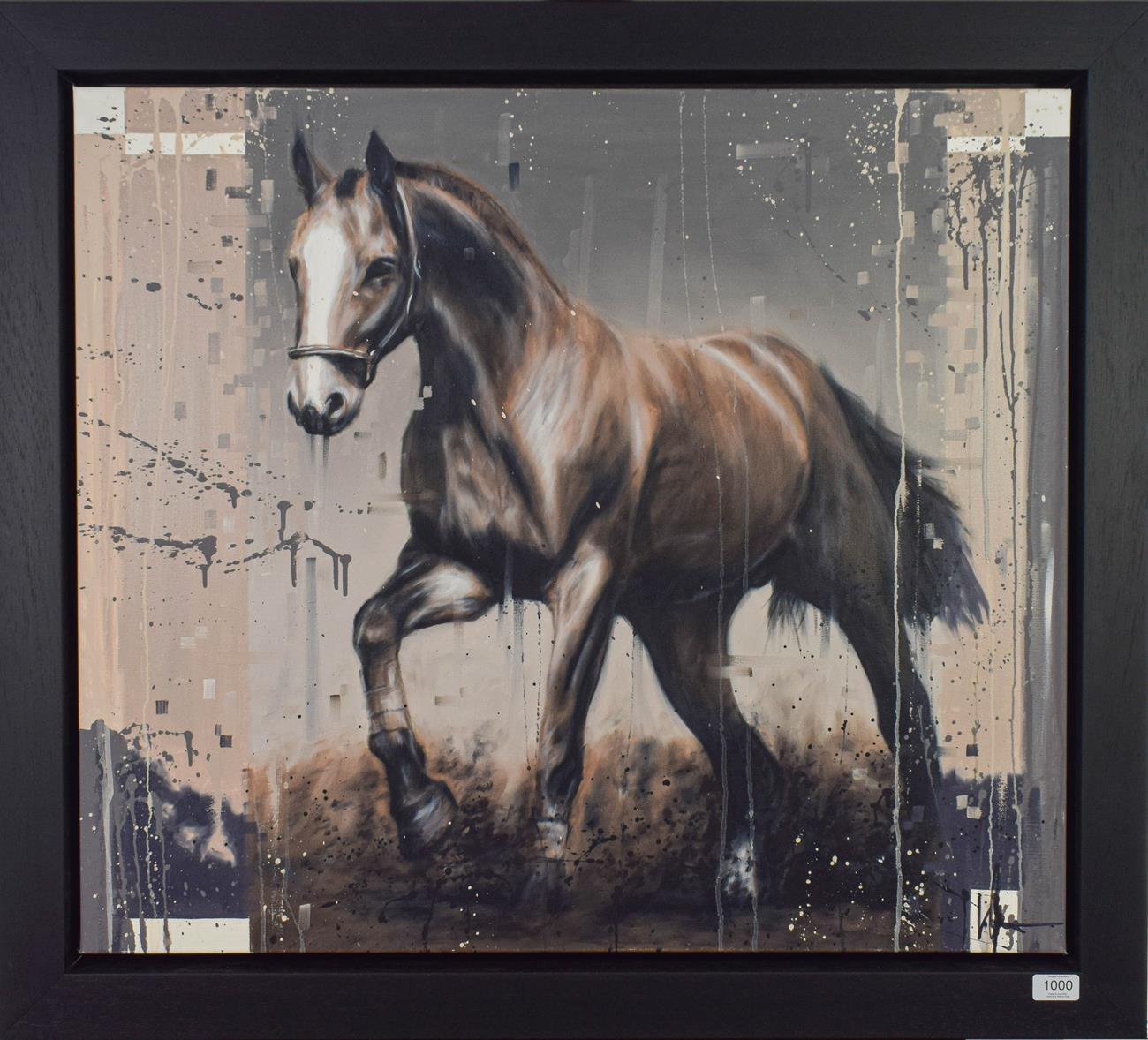 Kris Hardy (b.1978) ''Brown Horse II'' Signed, oil on canvas, 71cm by 81.5cm Artist's Resale