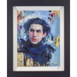 Zinsky (Contemporary) ''Kylo Ren'' Signed, oil and mixed media on canvas, 52cm by 39.5cm Artist's