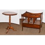 A 19th century walnut tripod table with barley twist supports, 59cm