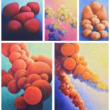 Gerry Jones (Contemporary) Untitled Acrylic on canvas together with four further oils by the