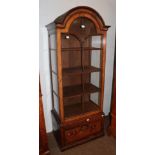 A 20th century oak astragal glazed dome-topped display cabinet, raised on a single drawer base, 73cm