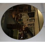 Very large circular wall mirror with bevelled borders, 150cm diameter