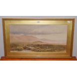 John Surtees (1817-1915) Nothumberland moorland landscape, indistinctly signed, watercolour, 37cm by