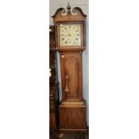 An oak thirty-hour longcase clock, early 19th century, 12'' square painted dial signed S. Bull,