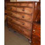 A Victorian mahogany chest of drawers, two short over three long with a concealed drawer to the