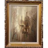 Ben Maile (1922-2017) view of a church, signed oil on canvas, 60cm by 45cm Artist's Resale Rights/