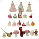 Royal Doulton figures including: Faith HN4151, Hope HN4097, Charity HN4243 and Old Country Roses,