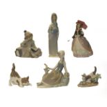 Six various Lladro figures and models