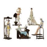 A group of five Albany Fine China Art Deco style ladies (5). Figures are not named