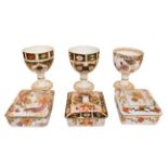 Royal Crown Derby Imari: Two goblets pattern numbers 1128 and 2451, an Olde Avesbury goblet, a