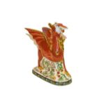 Royal Crown Derby: Welsh Dragon paperweight, No. 22/950, with gold stopper and certificate, 16cm