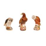 Royal Crown Derby: Birds of Prey collection, a group of seven paperweights comprising: Buzzard,