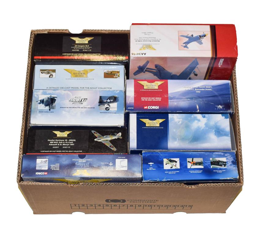 Corgi Aviation Archive 1:72 Models Avro York, Hawker Hurricane, Sea Harrier, Kittyhawk, DH