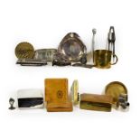 Continental Shipping Metalware Group SS Nieuw Amsterdam 1st Class brass cigarette box, cup and