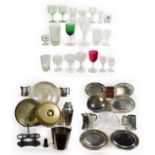 Various Shipping Companies Metalware Group Booth Steamship ice bucket and tray; Prince Line cocktail