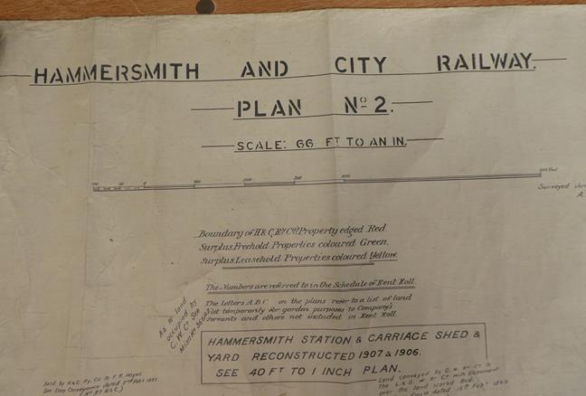 Hammersmith & City Railway Plan No.1 surveyed Jan 1879 by A Webster, 66ft to 1in illustrating the - Image 2 of 20