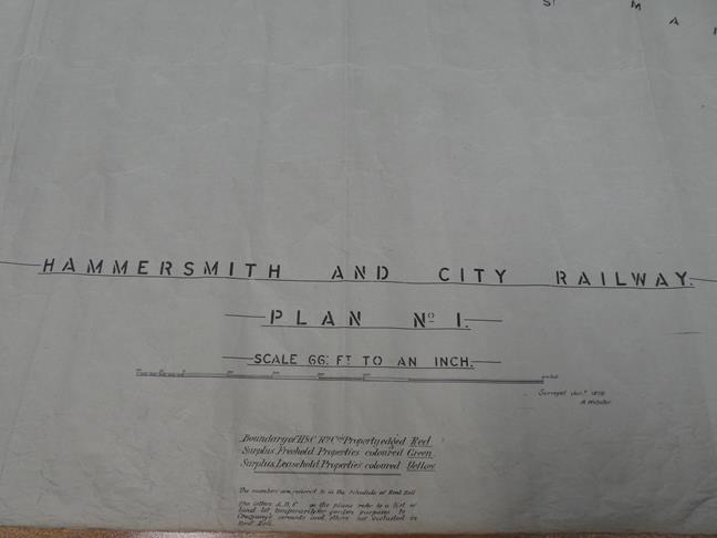 Hammersmith & City Railway Plan No.1 surveyed Jan 1879 by A Webster, 66ft to 1in illustrating the - Image 11 of 20