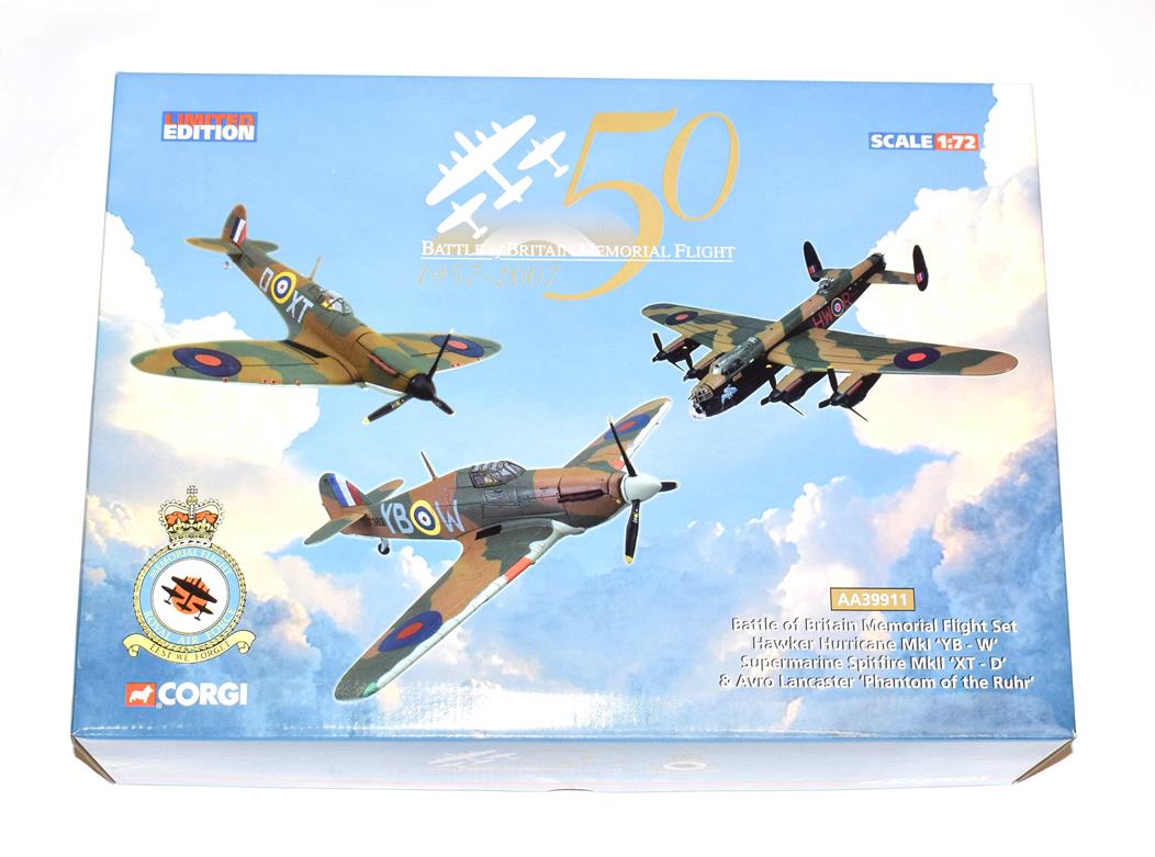 Corgi Aviation Archive AA32602 1:72 Scale Battle Of Britain Memorial Flight Set with Hawker