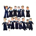 Norah Wellings Sailor Dolls a collection of 11 examples together with two celluloid dolls (one