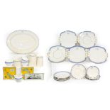 Strict Line Ceramics Group large platter, five sandwich plates, seven side plates, five saucers