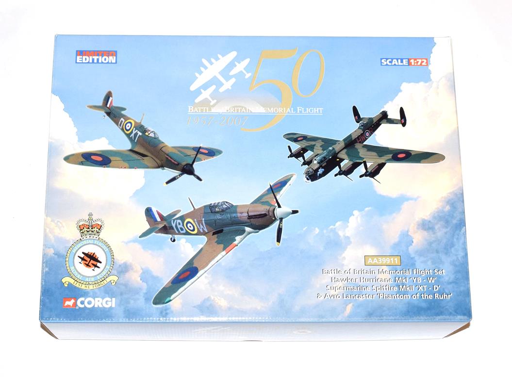 Corgi Aviation Archive AA32602 1:72 Scale Battle Of Britain Memorial Flight Set with Hawker