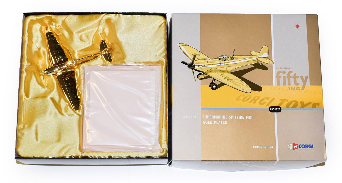 Corgi 1:72 Scale AN31920 Supermarine Spitfire MkI Gold Plated Limited Edition No.0039 of 50
