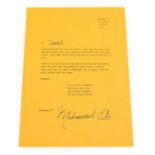 Muhammad Ali Signed Letter beginning 'Hi David' and addressed Muhammad Ali Los Angeles California