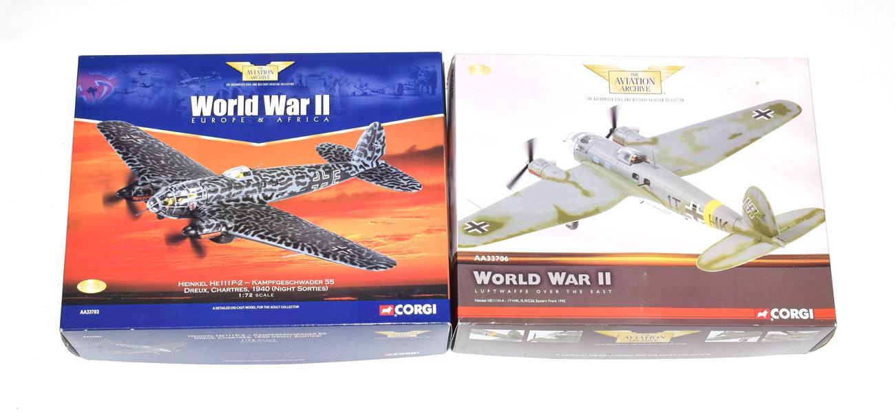 Corgi Aviation Archive 1:72 Scale Two Heinkel He111s AA33703 1940 (Night Sorties) and AA33706
