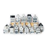 Bols: A Collection Of Twenty KLM Miniatures, each blue Delft house form miniature produced