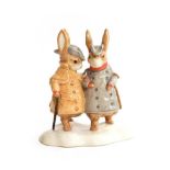 Beswick Beatrix Potter 'Two Gentleman Rabbits', model No. 4210, BP-11a, with box