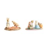 Beswick Beatrix Potter Tableaux Comprising: 'Peter and Benjamin Picking Up Onions', model No.