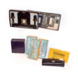 Miniature Yashica camera and case, assorted slides, viewer etc