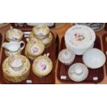 A Victorian part tea service possibly Spode, with floral decoration together with a set of ten
