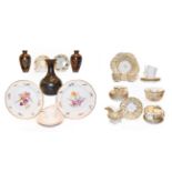Circa 1830 Hillditch tea service, pair cloisonne vases, Guangxu saucer and other ceramics