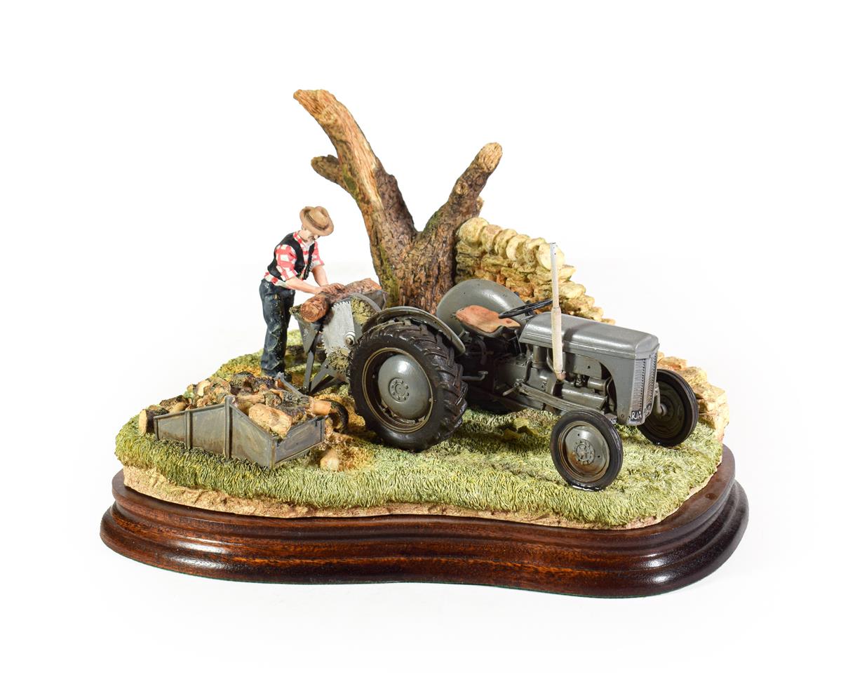 Border Fine Arts 'Logs for Sale' (Grey Fergie), model No. B1383 by Ray Ayres, limited edition 97/