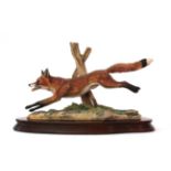 Border Fine Arts 'Leicester Fox', model No. L58 by Ray Ayres, limited edition 122/500, on wood base,