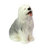 Beswick Fireside Old English Sheepdog, model No. 2232, grey and white gloss. In good condition, with