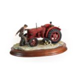 Border Fine Arts 'Kick Start' (David Brown Cropmaster Tarctor, Farmer and Collie), model No. B0541