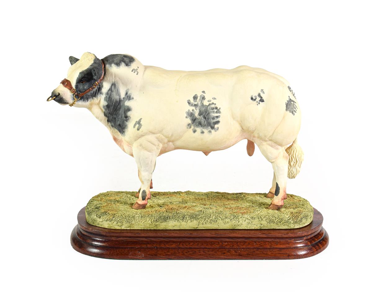 Border Fine Arts 'Belgian Blue Bull' (Style One), model No. B0406 by Ray Ayres, limited edition