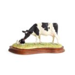 Border Fine Arts 'Holstein Friesian Cow And Calf', model No. B0309 by Kirsty Armstrong, limited